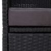 vidaXL Outdoor Sofa Bed with Canopy Poly Rattan Black