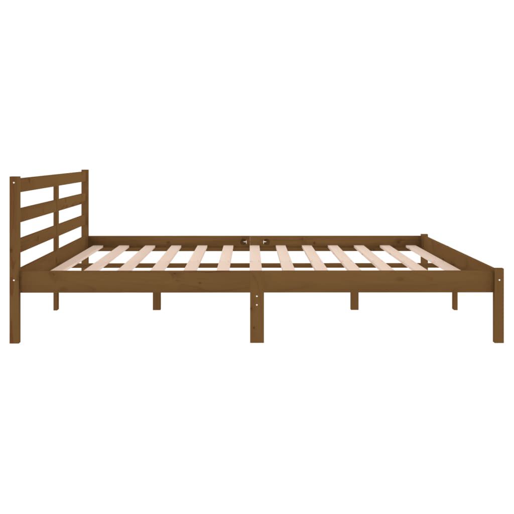 vidaXL Bed Frame without Mattress Solid Wood Pine 200x200cm Honey Brown