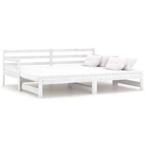 vidaXL Pull-out Day Bed without Mattress White 2x(90x200)cm