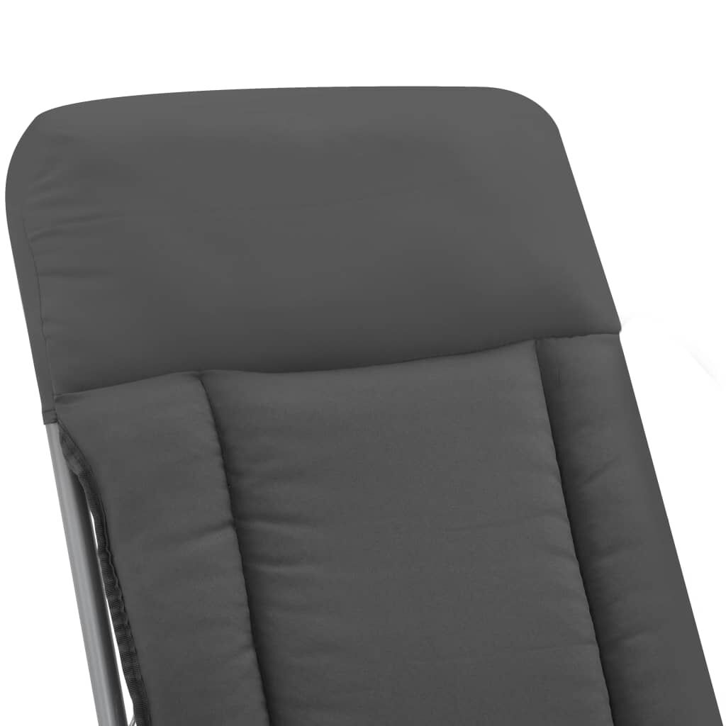 vidaXL Folding Garden Chairs with Cushions 2 pcs Grey