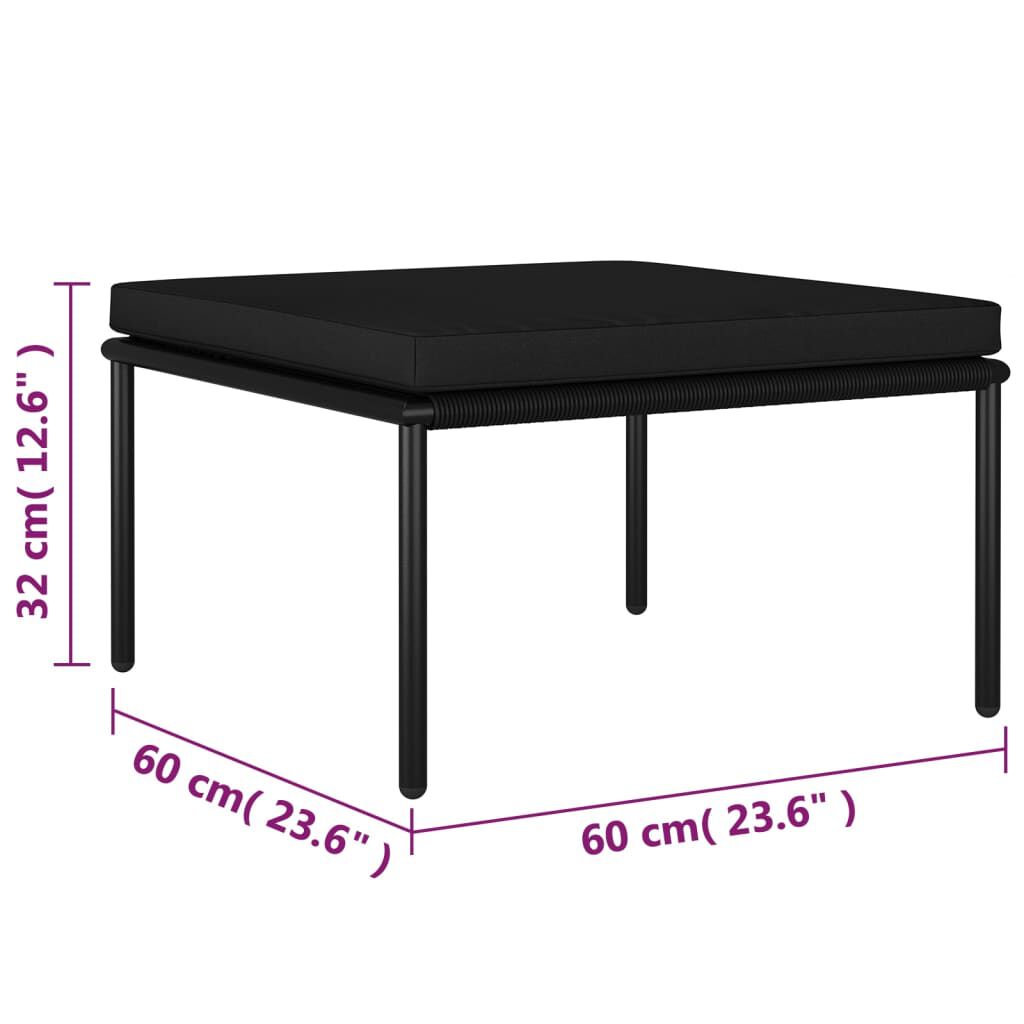 vidaXL 6 Piece Garden Lounge Set with Cushions Black PVC