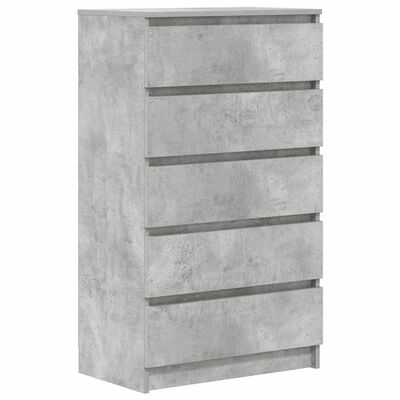 vidaXL Drawer Cabinet Concrete Grey 60x36x103 cm Engineered Wood, concrete grey vidaXL Drawer Cabinet Concrete Grey 60x36x103 cm Engineered Wood