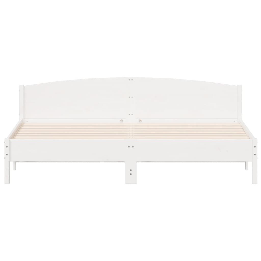 vidaXL Bed Frame without Mattress White 180x200 cm Super King Solid Wood Pine
