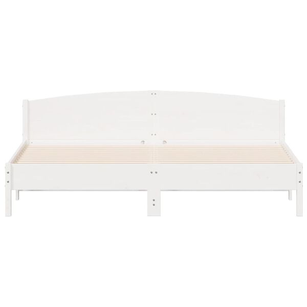 vidaXL Bed Frame without Mattress White 180x200 cm Super King Solid Wood Pine