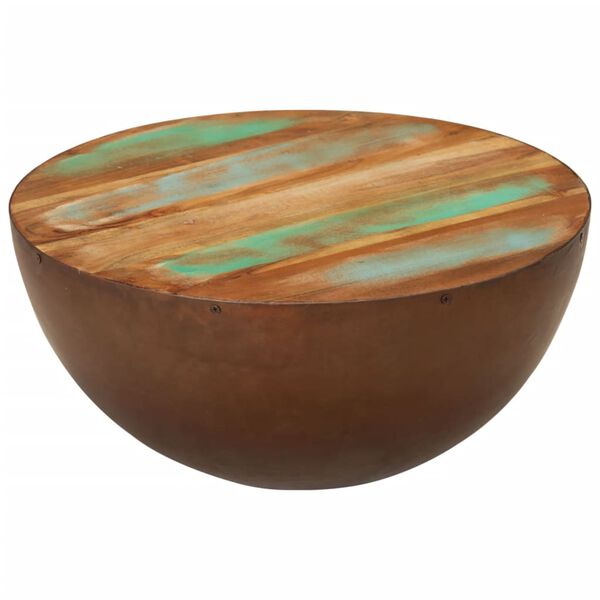 vidaXL Bowl-shaped Coffee Table Ø50x24.5 cm Solid Wood Reclaimed