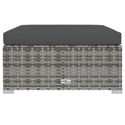 vidaXL 8 Piece Garden Lounge Set with Cushions Poly Rattan Grey, grey and anthracite vidaXL 8 Piece Garden Lounge Set with Cushions Poly Rattan Grey
