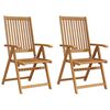 vidaXL Folding Garden Chairs 2 pcs Solid Acacia Wood Brown