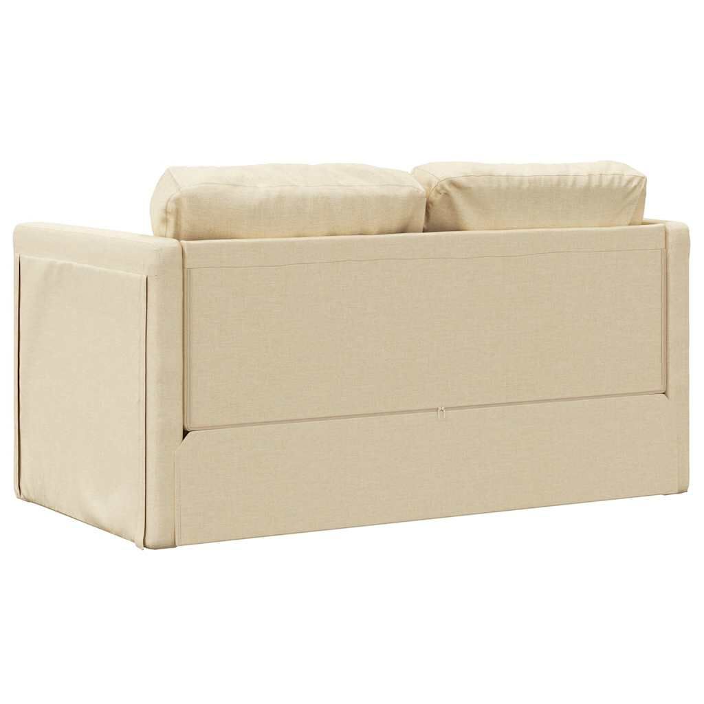 vidaXL Floor Sofa Bed 2-in-1 Cream 112x174x55 cm Fabric