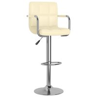 vidaXL Bar Stool Cream Faux Leather, cream vidaXL Bar Stool Cream Faux Leather