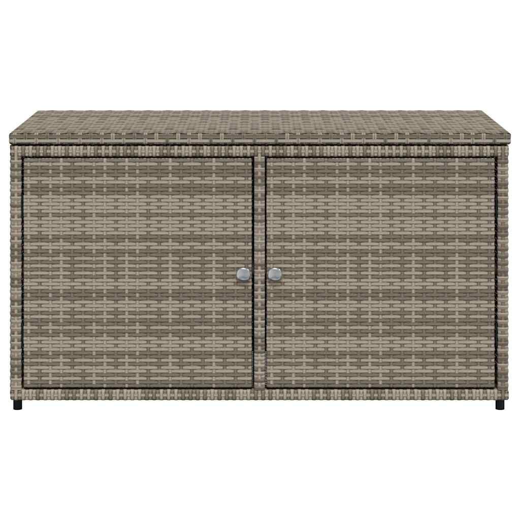 vidaXL Garden Storage Cabinet Grey 110x55x60.5 cm Poly Rattan