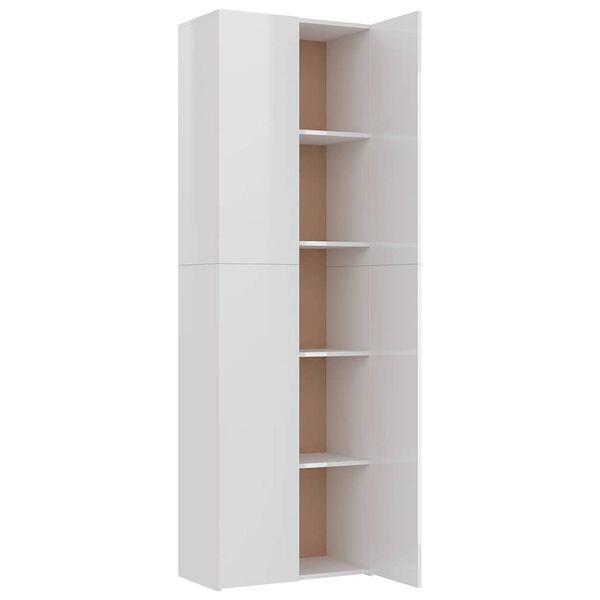 vidaXL Office Cabinet High Gloss White 60x32x190 cm Engineered Wood