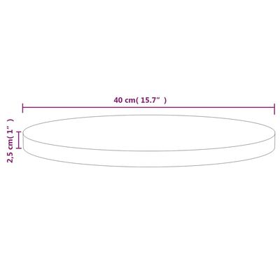 vidaXL Table Top Ø40x2.5 cm Solid Wood Pine