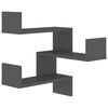 vidaXL Wall Corner Shelf 2 pcs Grey 40x40x50 cm Engineered Wood