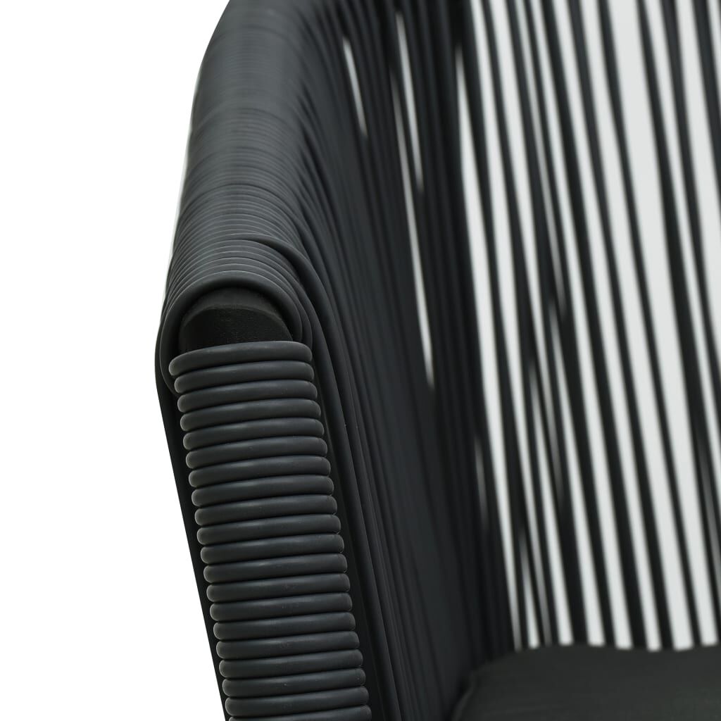 vidaXL Garden Chairs 2 pcs Black PE Rattan