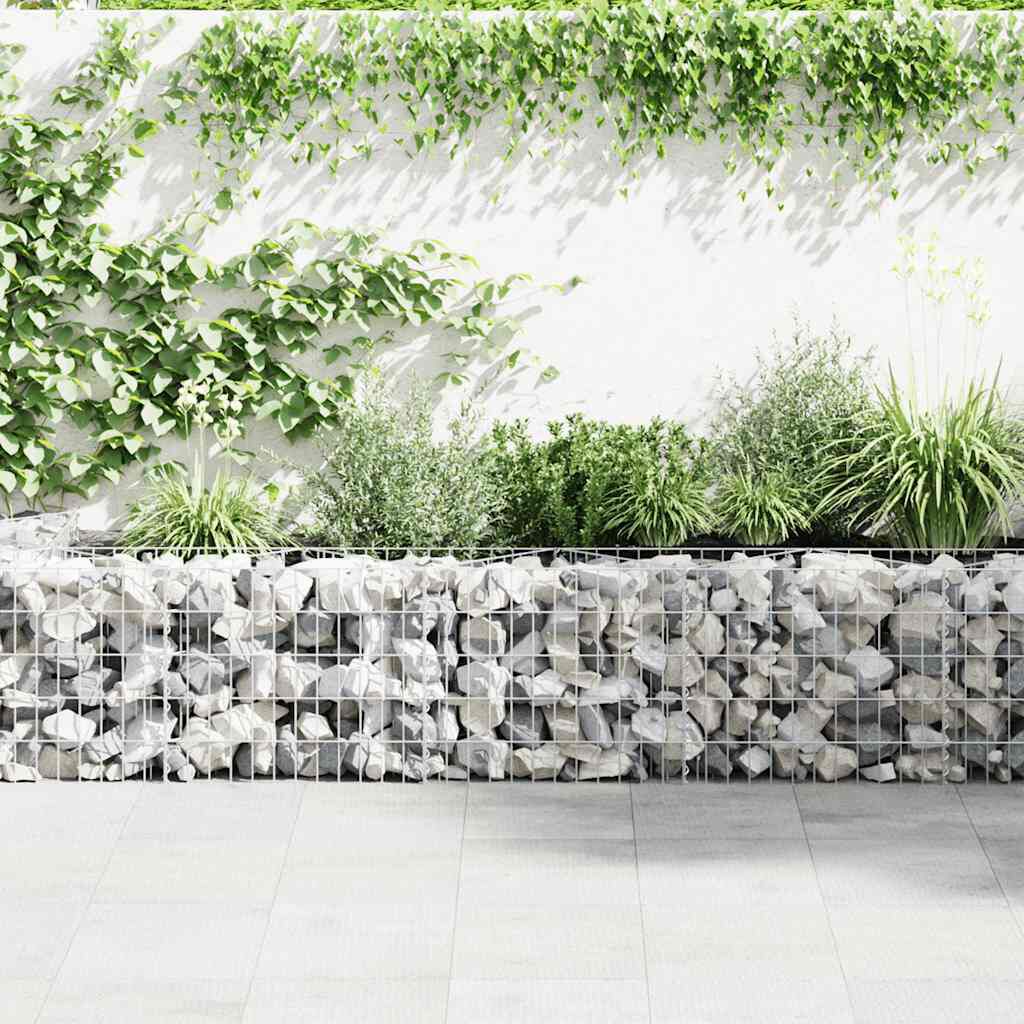 vidaXL Gabion Wall Galvanised Steel 450x30x50 cm