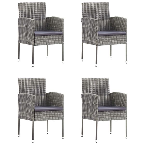 vidaXL 5 Piece Garden Dining Set Grey