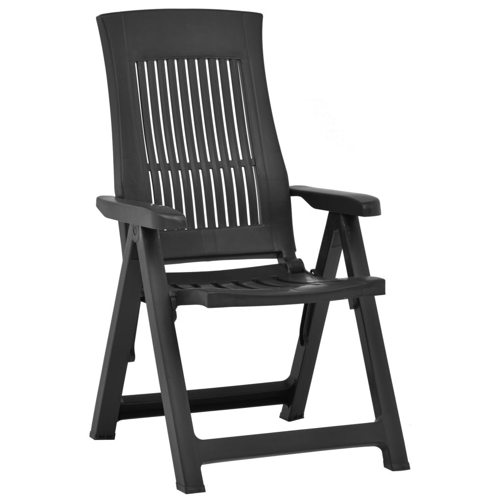 vidaXL Garden Reclining Chairs 2 pcs Plastic Anthracite