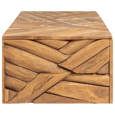 vidaXL Coffee Table Erosion Solid Teak Wood 110x35x38 cm,  vidaXL Coffee Table Erosion Solid Teak Wood 110x35x38 cm