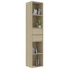 vidaXL Book Cabinet Sonoma Oak 36x30x171 cm Engineered Wood