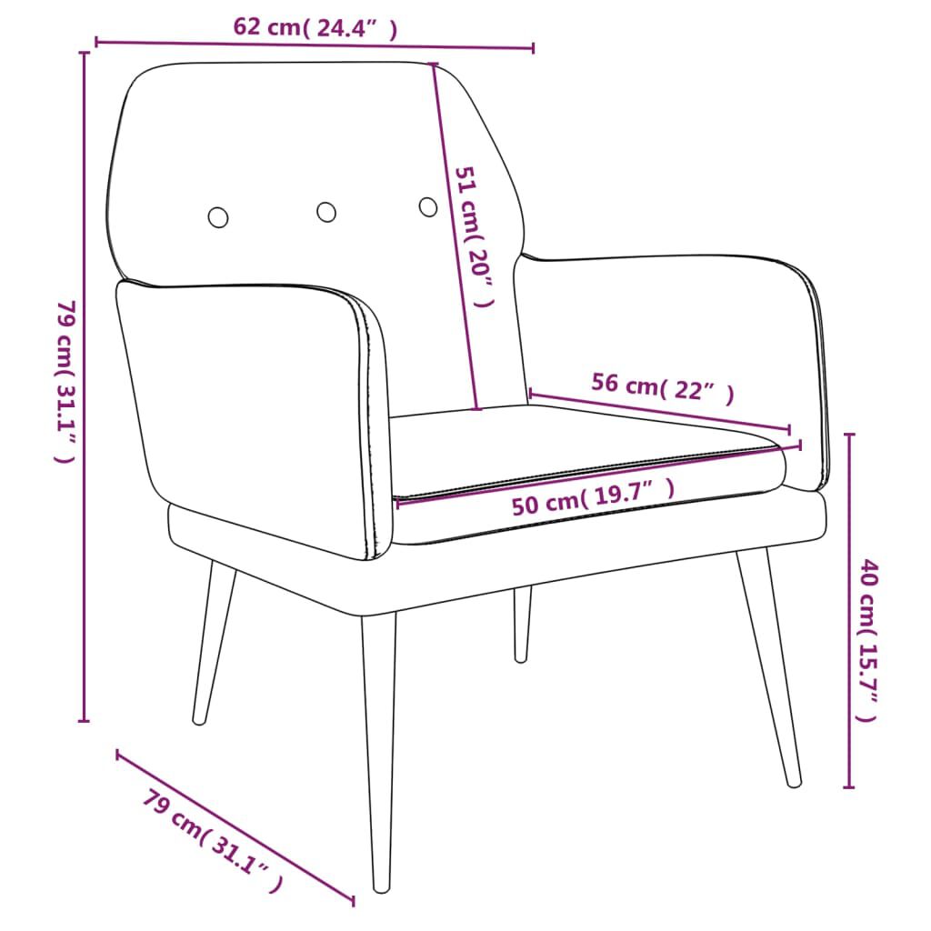 vidaXL Armchair Dark Grey 62x79x79 cm Velvet
