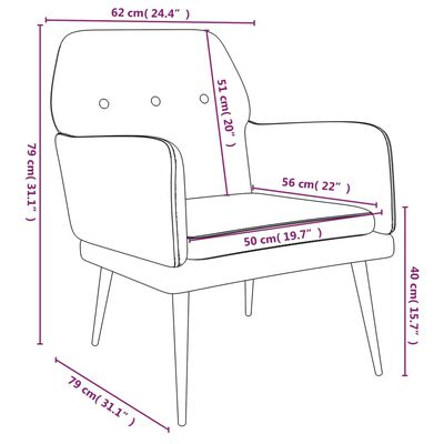 vidaXL Armchair Dark Grey 62x79x79 cm Velvet, dark grey vidaXL Armchair Dark Grey 62x79x79 cm Velvet