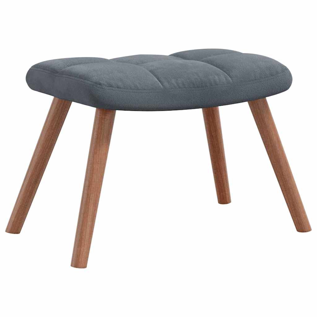 vidaXL Rocking Chair with a Stool Dark Grey Velvet