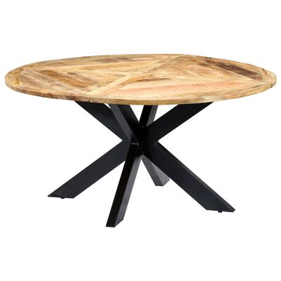 vidaXL Dining Table Round 150x76 cm Solid Mango Wood,  vidaXL Dining Table Round 150x76 cm Solid Mango Wood
