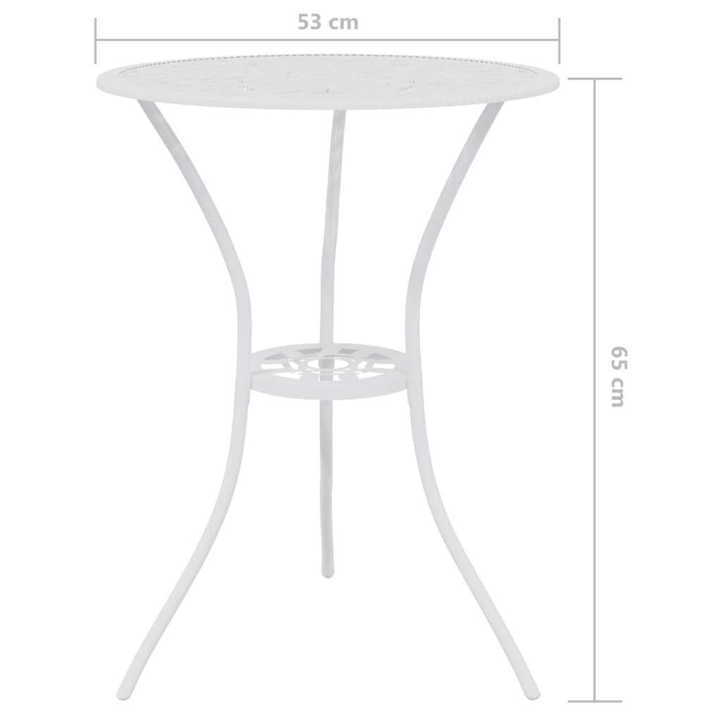 vidaXL 3 Piece Bistro Set Cast Aluminium White
