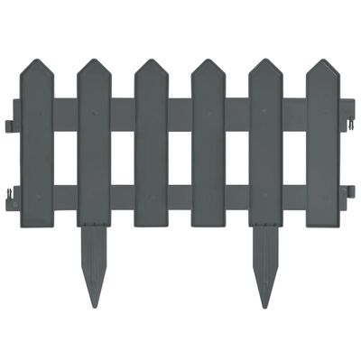 vidaXL Lawn Edgings 25 pcs Anthracite 10 m PP, anthracite vidaXL Lawn Edgings 25 pcs Anthracite 10 m PP