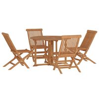 vidaXL 5 Piece Folding Outdoor Dining Set Solid Wood Teak