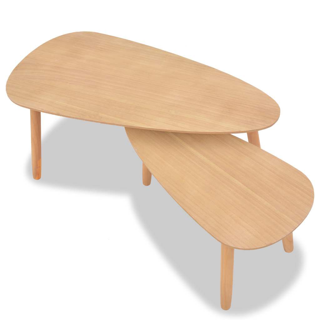 vidaXL Coffee Table Set 2 Pieces Solid Pinewood Brown