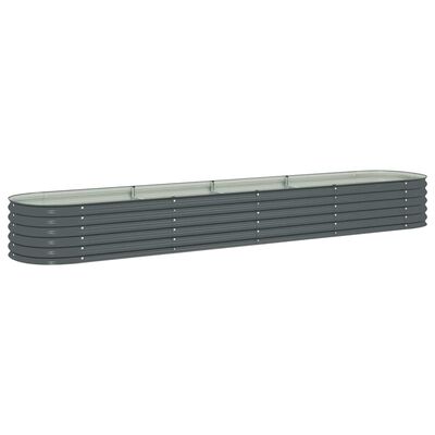 vidaXL Garden Raised Bed 400x80x44 cm Galvanised Steel Grey, grey vidaXL Garden Raised Bed 400x80x44 cm Galvanised Steel Grey