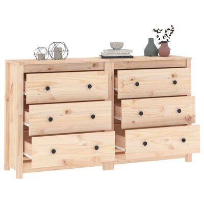 vidaXL Sideboard 140x35x80 cm Solid Wood Pine, natural vidaXL Sideboard 140x35x80 cm Solid Wood Pine