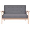 vidaXL Sofa Set 2 Pieces Fabric Dark Grey