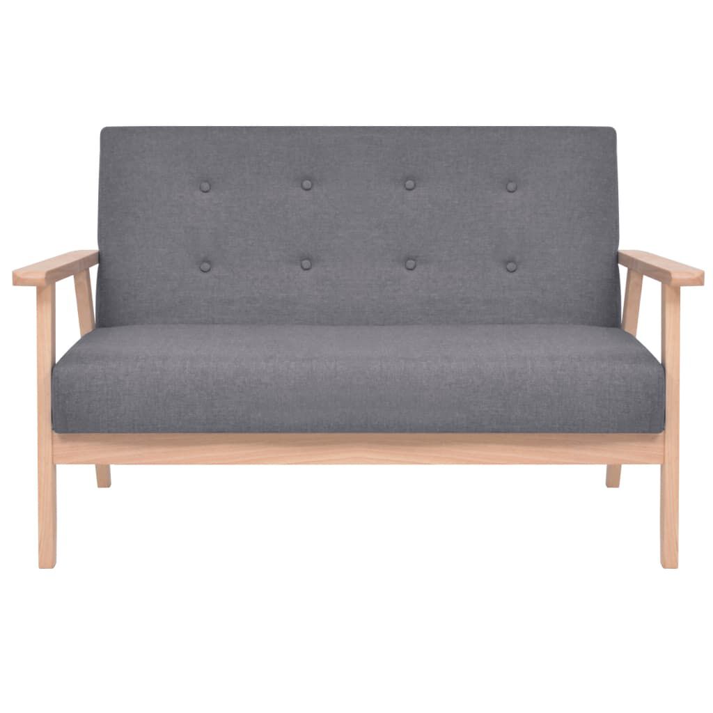 vidaXL Sofa Set 2 Pieces Fabric Dark Grey