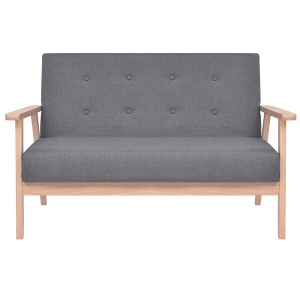 vidaXL Sofa Set 2 Pieces Fabric Dark Grey