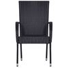 vidaXL 9 Piece Garden Dining Set Poly Rattan Black