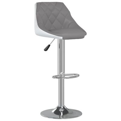 vidaXL Bar Stools 2 pcs Grey and White Faux Leather, grey and white vidaXL Bar Stools 2 pcs Grey and White Faux Leather