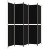 vidaXL 5-Panel Room Divider Black 250x220 cm Fabric