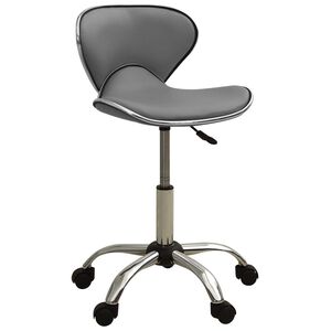 vidaXL Salon Spa Stool Grey Faux Leather