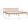vidaXL Bed Frame without Mattress Honey Brown Solid Wood Super King Size