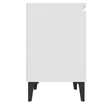 vidaXL Bed Cabinets with Metal Legs White 40x30x50 cm, white vidaXL Bed Cabinets with Metal Legs White 40x30x50 cm