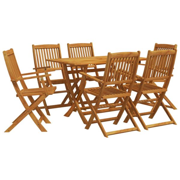 vidaXL 7 Piece Garden Dining Set Solid Wood Eucalyptus