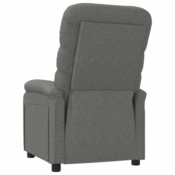 vidaXL Recliner Chair Dark Grey Fabric