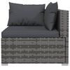 vidaXL 11 Piece Garden Lounge Set with Cushions Poly Rattan Grey
