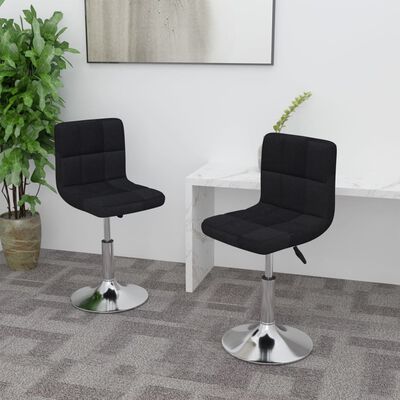 vidaXL Swivel Dining Chairs 2 pcs Black Fabric, black vidaXL Swivel Dining Chairs 2 pcs Black Fabric