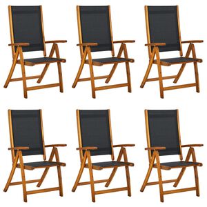 vidaXL Folding Garden Chairs 6 pcs Solid Wood Acacia and Textilene