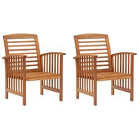 vidaXL Garden Chairs 2 pcs Solid Acacia Wood,  vidaXL Garden Chairs 2 pcs Solid Acacia Wood