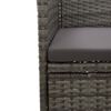 vidaXL 3 Piece Garden Dining Set Grey Poly Rattan and Glass