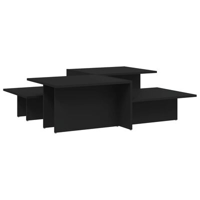 vidaXL Coffee Tables 2 pcs Black Engineered Wood, black vidaXL Coffee Tables 2 pcs Black Engineered Wood